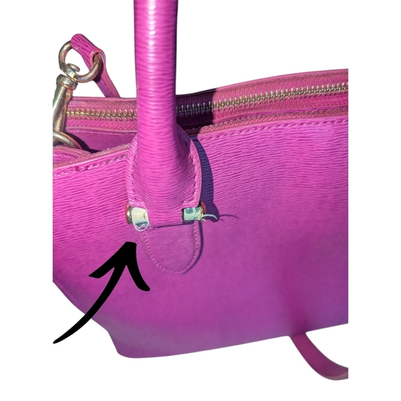 Lauren Ralph Lauren Pink Tote with Gold Accents *Slight Flaw* - Picture 6 of 15